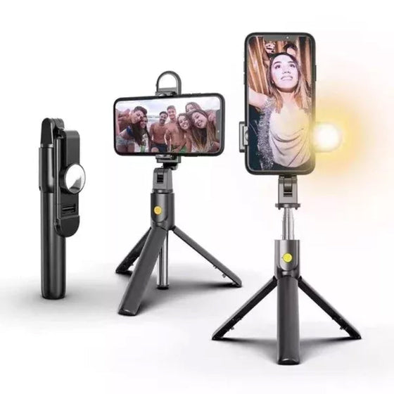 6 i 1 trådløs Bluetooth-selfie-stang