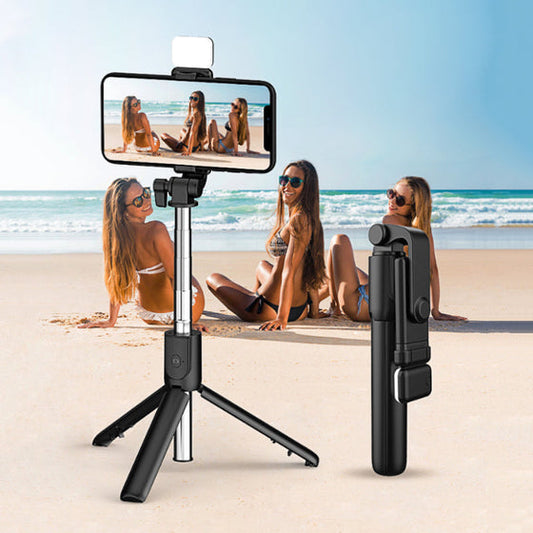 6 i 1 trådløs Bluetooth-selfie-stang